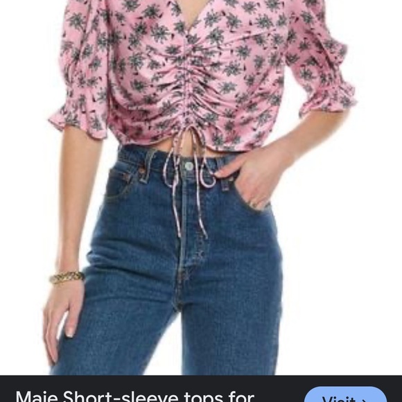 Floral Pink Ruched Top - Picture 4 of 10